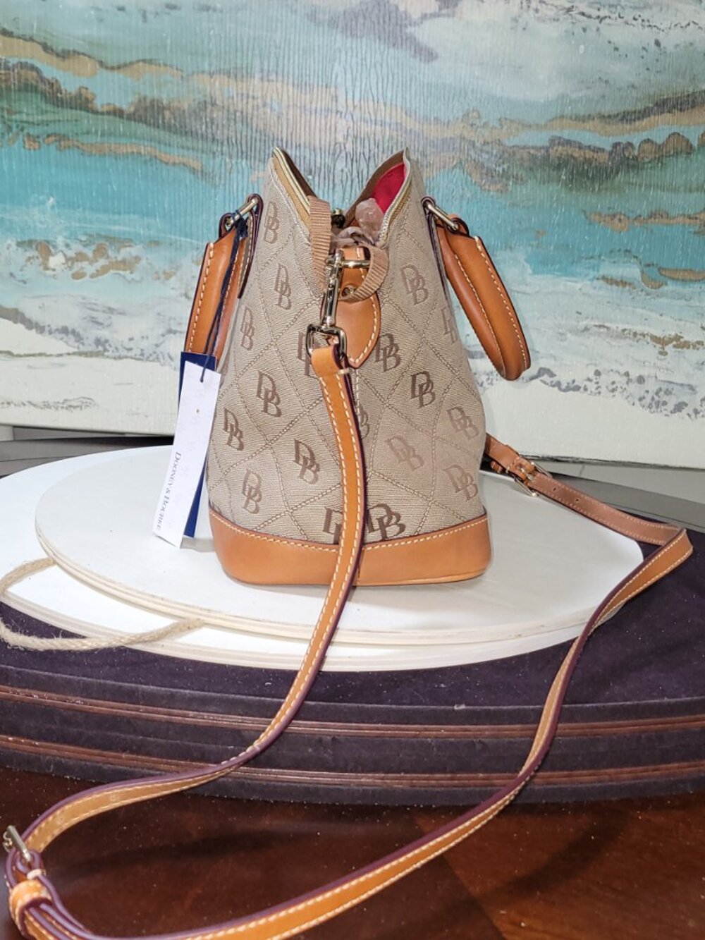 Dooney & Bourke Coated Cotton & Leather Gretta Darcy Satchel  [Item #HL19] - Picture 2 of 14